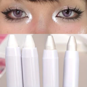 1pc Shimmering Highlight Stick, Glitter White Eyeshadow Pencil for Bright Eyes, Dazzling Effect Makeup Highlighter